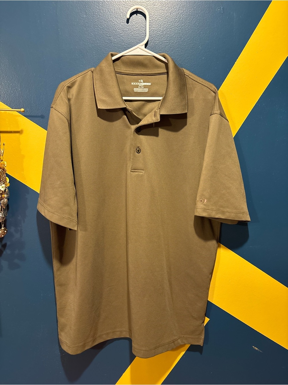 Grand Slam Golf Dark Taupe Ribbed Short Sleeve Polo EUC